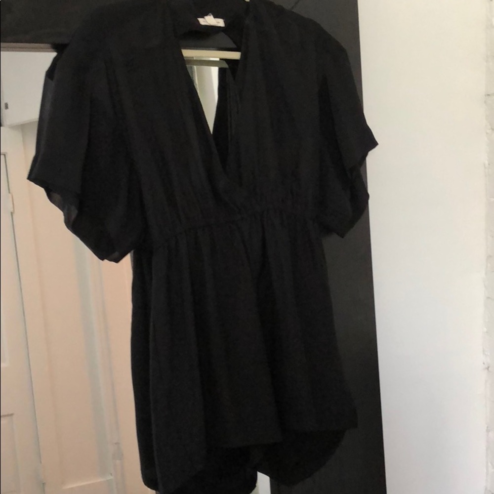 Black open back romper